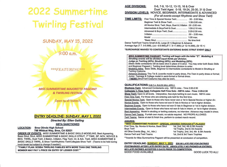 Miss Summertime Information Page