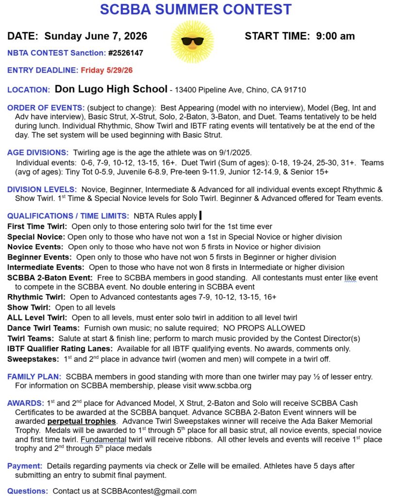 SCBBA Summer Contest